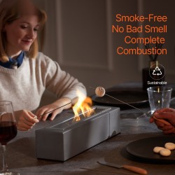 Pöytätakka sementti ja ruostumaton teräs savuton bioetanolilla ja isopropyylipolttoaineella toimiva sammutuskannella