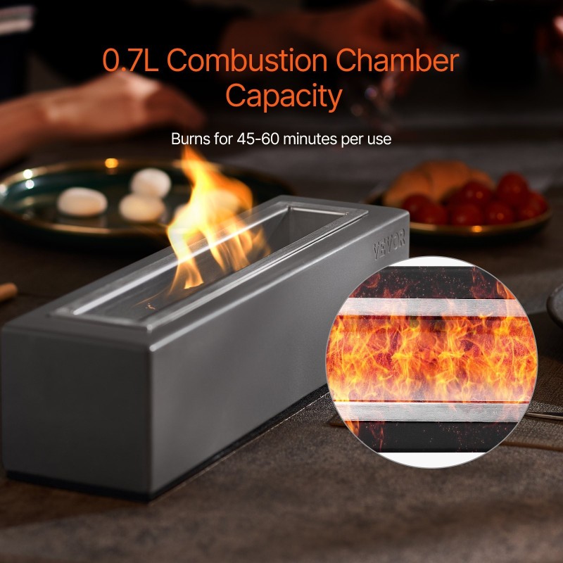 Pöytätakka sementti ja ruostumaton teräs savuton bioetanolilla ja isopropyylipolttoaineella toimiva sammutuskannella