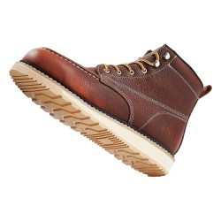 Työsaappaat naudannahkaiset teräskärjellä vedenpitävät brittiläinen koko 9 1 pari