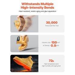 Turvakengät teräskärkiset vedenpitävä naudannahka hengittävä rakenne koko UK-7.5 luistonkestävä kumipohja ruskeankeltainen