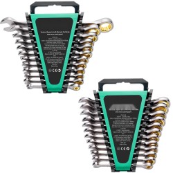 Räikkälenkkiavainsarja 24-osainen kromivanadiiniteräs ja hiiliteräs 8–19 mm tuumakoot 1/4–7/8 säilytystelineellä autokorjauksiin