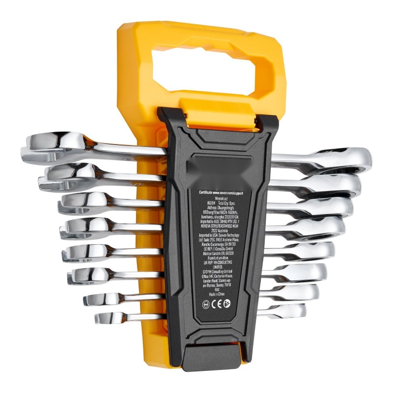 Räikkälenkkiavainsarja 8-osainen kromivanadiiniteräksinen 8–19 mm säilytystelineellä yleiskäyttöön