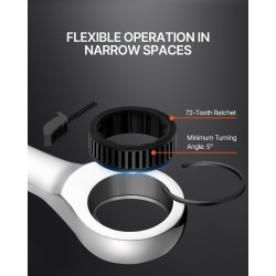 Räikkälenkkiavainsarja 30-osainen metriset 8–24 mm ja SAE 1/4–1 tuumaa