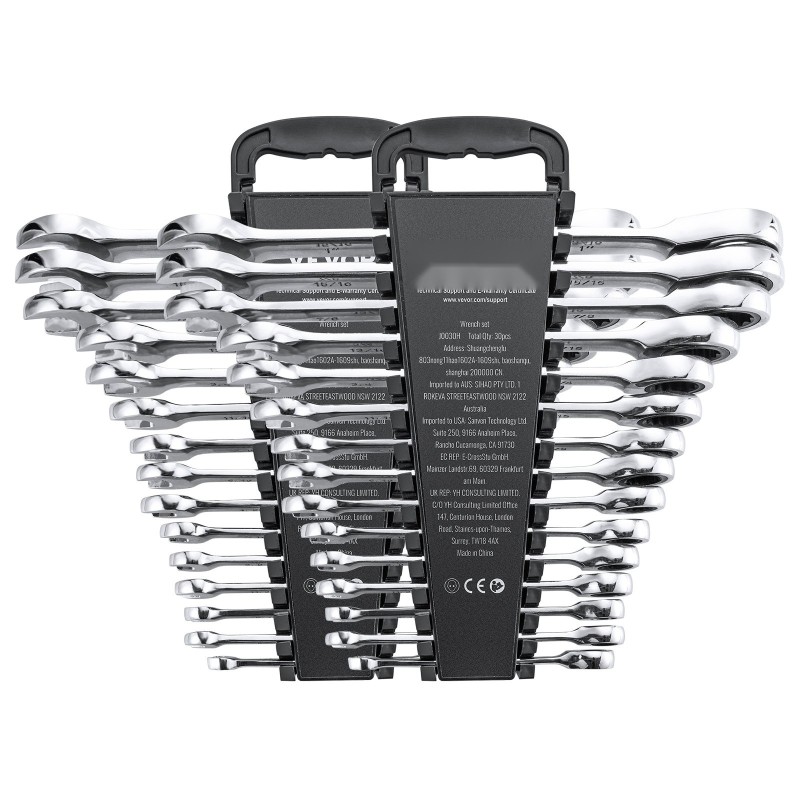 Räikkälenkkiavainsarja 30-osainen metriset 8–24 mm ja SAE 1/4–1 tuumaa