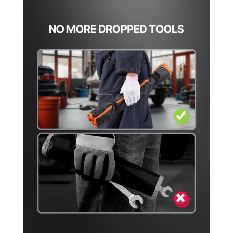 Kiintoavainsarja 25-osainen hiiliteräs metrinen koot 6–32 mm rullattavassa pussissa
