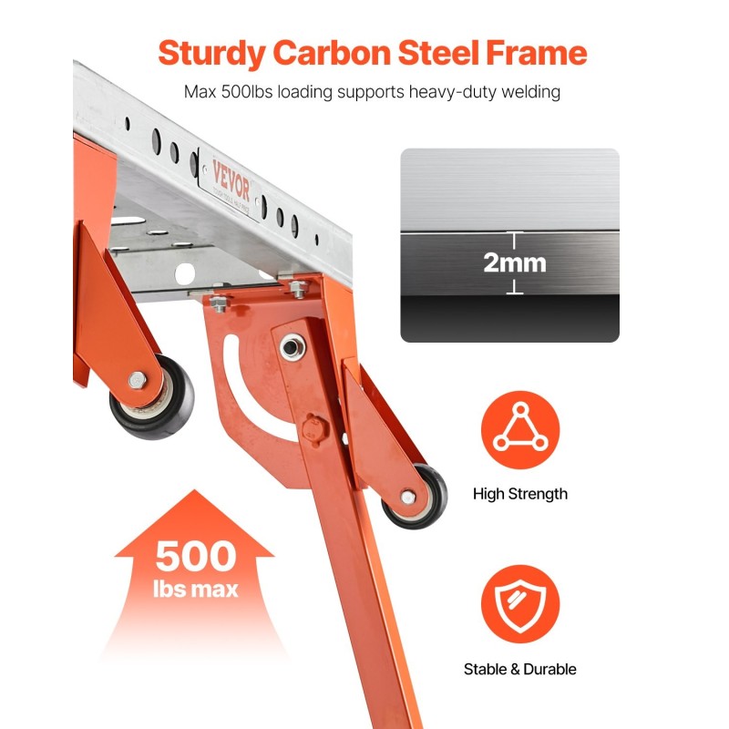 Hitsauspöytä hiiliteräksinen taittuva pöytälevy 533x1118 mm 500 paunan kantavuus
