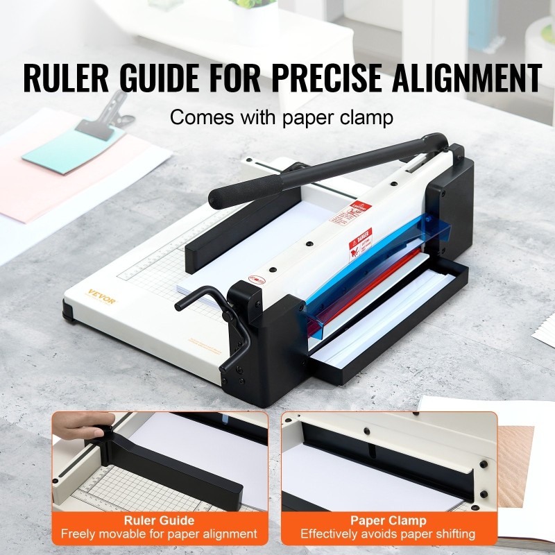 Giljotiinipaperileikkuri metallipohjalla teräsrunko A4 400 arkkia pikaterä