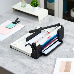 Giljotiinipaperileikkuri metallipohjalla teräsrunko A4 400 arkkia pikaterä