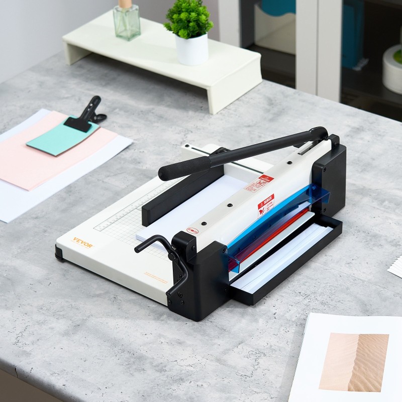 Giljotiinipaperileikkuri metallipohjalla teräsrunko A4 400 arkkia pikaterä