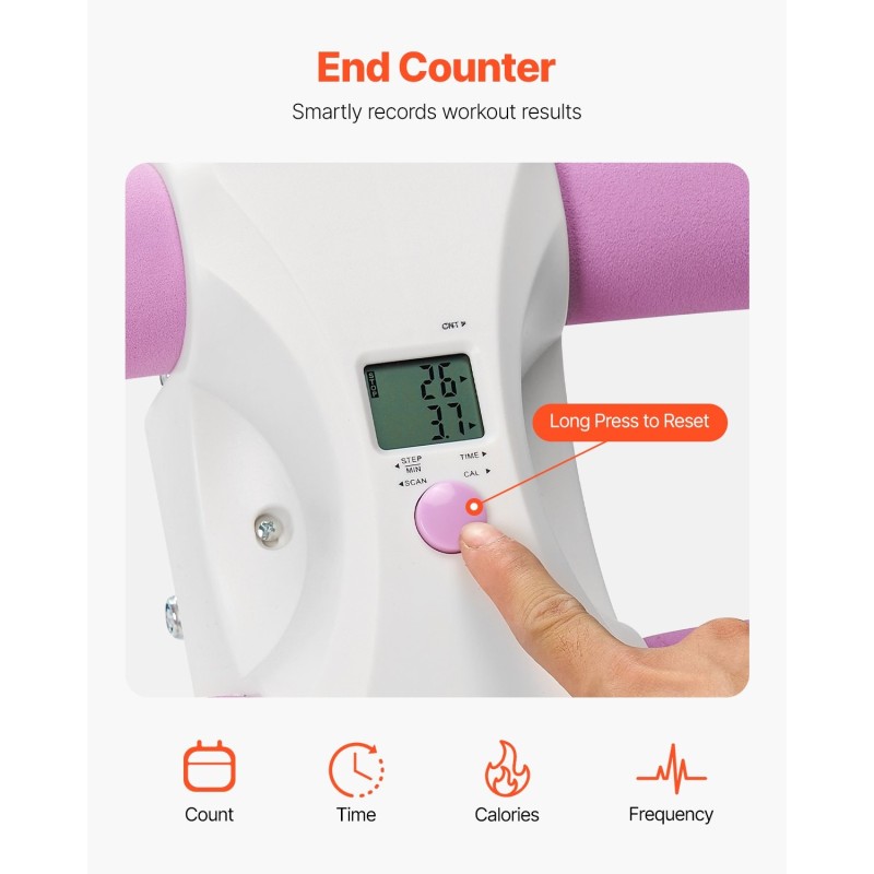 Vatsalihaslaite hiiliteräs kokoontaitettava säädettävä etutanko 5 tasoa sisäänrakennettu laskuri 150 kg