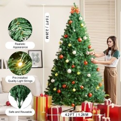 Tekokuusi PVC-oksat noin 2,28 m 1346 oksakärkeä 550 lämmintä LED-valoa metallijalusta