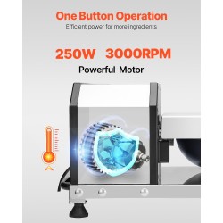 Elintarvikeprosessori ja vihannesleikkuri ruostumatonta terästä S-muotoisella terällä vihanneksille ja hedelmille
