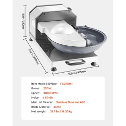 Elintarvikeprosessori ja vihannesleikkuri ruostumatonta terästä S-muotoisella terällä vihanneksille ja hedelmille