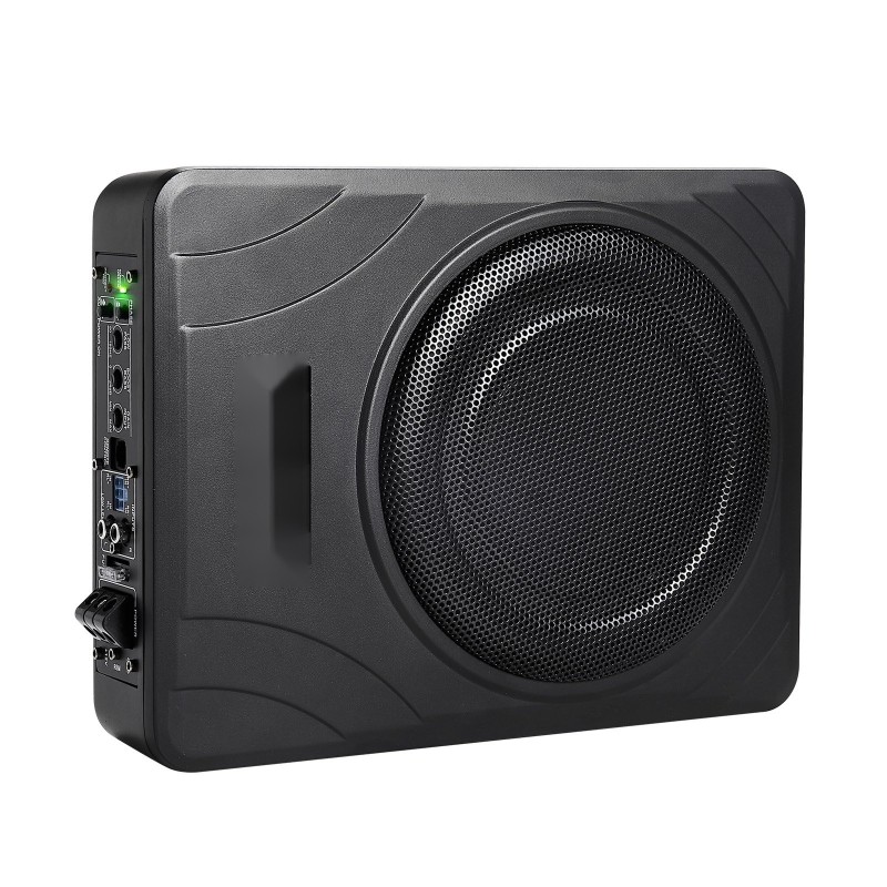 Auton penkin alle asennettava 8 tuuman aktiivisubbassokaiutin 300 W sisäänrakennettu vahvistin