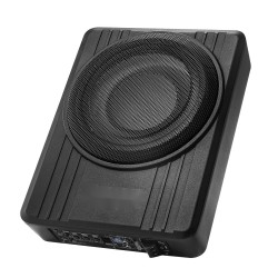 Matalaprofiilinen 10-tuumainen aktiivinen subwoofer istuimen alle alumiiniseosrungolla 300 watin huipputeho