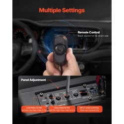 Penkin alle asennettava 10 tuuman matalarunkoinen subwoofer sisäänrakennetulla vahvistimella sinisellä tunnelmavalolla autoihin