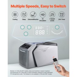 Kannettava ilmastointilaite 5000 BTU 3 puhallusnopeutta 16–32 °C vaihtovirta ja tasavirta