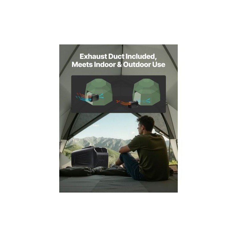 Siirrettävä ilmastointilaite 4000 BTU 3 nopeutta 16–30 °C tummanharmaa