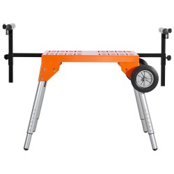 Jiirisahan teline teräs korkeussäädettävä 685 835 mm taittuva pyörillä kantavuus 149 7 kg