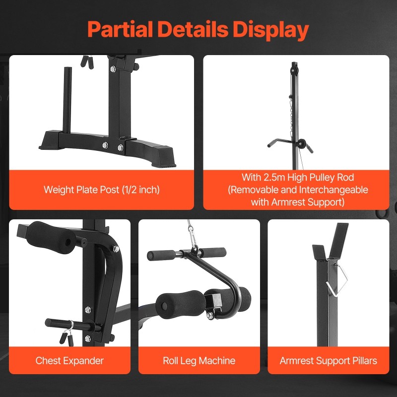 Harjoituspenkki teräsrunkoinen säädettävä monitoiminen kotisalille 600 paunan maksimikuorma
