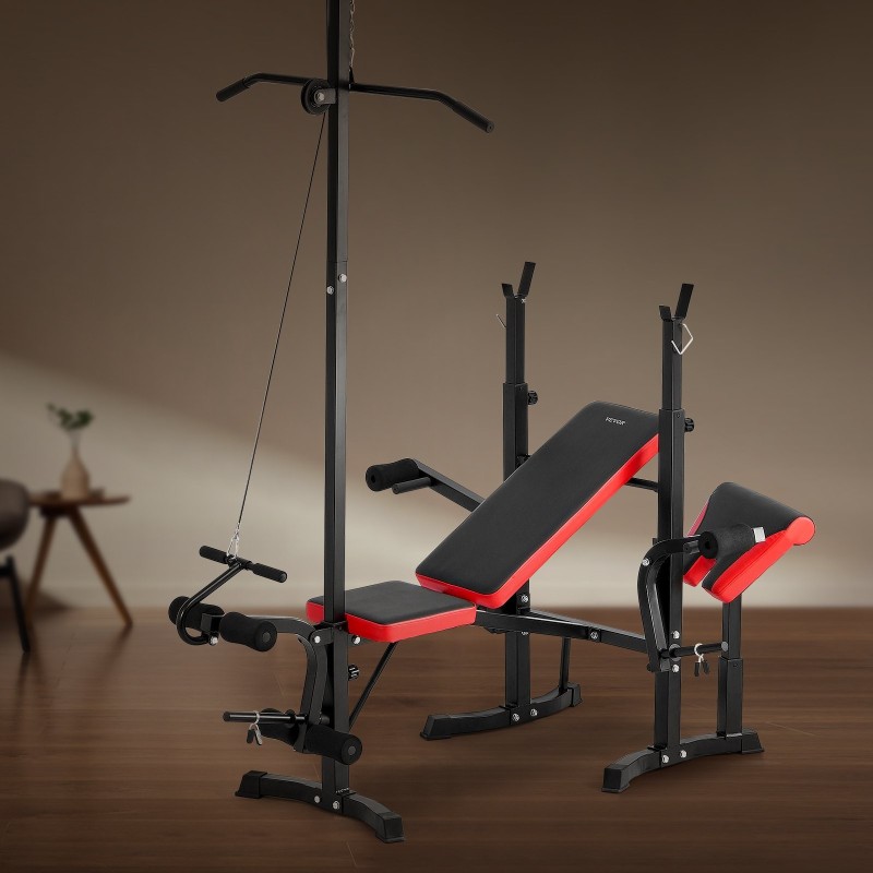 Harjoituspenkki teräsrunkoinen säädettävä monitoiminen kotisalille 600 paunan maksimikuorma