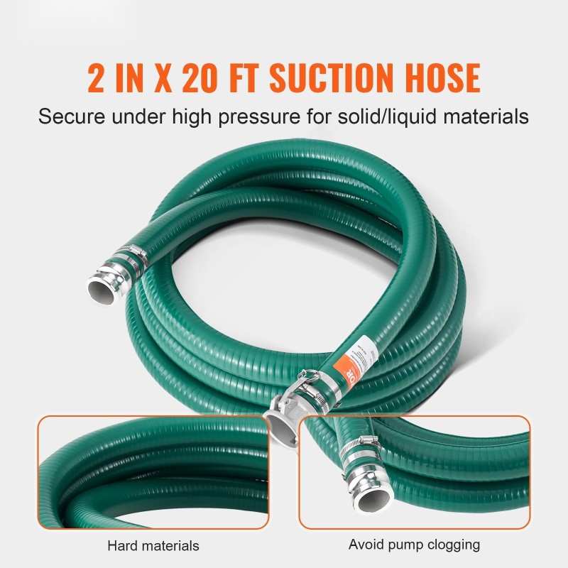 Imuletku 50,8 mm 6,1 m laminoitu komposiitti alumiinisilla camlock-liittimillä siivilällä