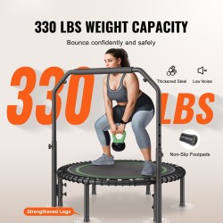 Minitrampoliini 40 tuumaa teräsrunko taittuva 150 kg kantavuus korkeussäädettävä kahva