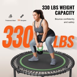 Mini trampoliini teräsrunko halkaisija 1027 mm 150 kg kantavuus 34 kuminauhaa taitettava