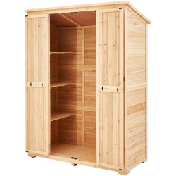 Puinen ulkovarastokaappi seetripuusta metallivahvistetulla rungolla vesitiiviillä katolla 1473x680x1980 mm