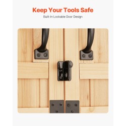 Puinen ulkovarastokaappi seetripuusta metallivahvistetulla rungolla vesitiiviillä katolla 1473x680x1980 mm