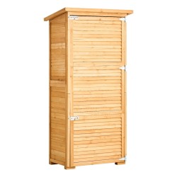 Ulkovarastokaappi seetripuinen alumiinirunkoinen vesitiivis kaksi hyllyä lattia mukana