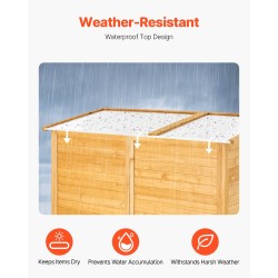 Puinen ulkosäilytyskaappi seetripuusta alumiinirungolla vesitiivis katto lukittavat kaksoisovet 1400x600x1715 mm