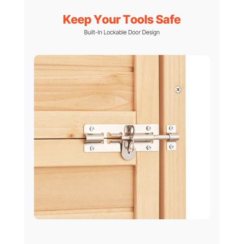 Puinen ulkovarastokoppi cedripuu 710x455x1600 mm 5 hyllyä lukittava vedenpitävä