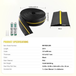 Autotallin ovikynnyksen tiivistenauha paksu PVC-muovi liimalla 89 mm 6,1 m musta