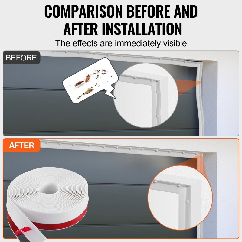 Autotallin oven ylä- ja sivutiiviste TPE 34 jalkaa valkoinen liimapinta ja ruuvit