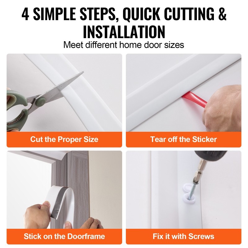 Autotallin oven ylä- ja sivutiiviste TPE 34 jalkaa valkoinen liimapinta ja ruuvit