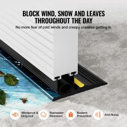 Autotallin oven alatiiviste ja kynnyssesetti PVC-muovi 16 jalkaa musta liimalla T-kiskollisiin oviin