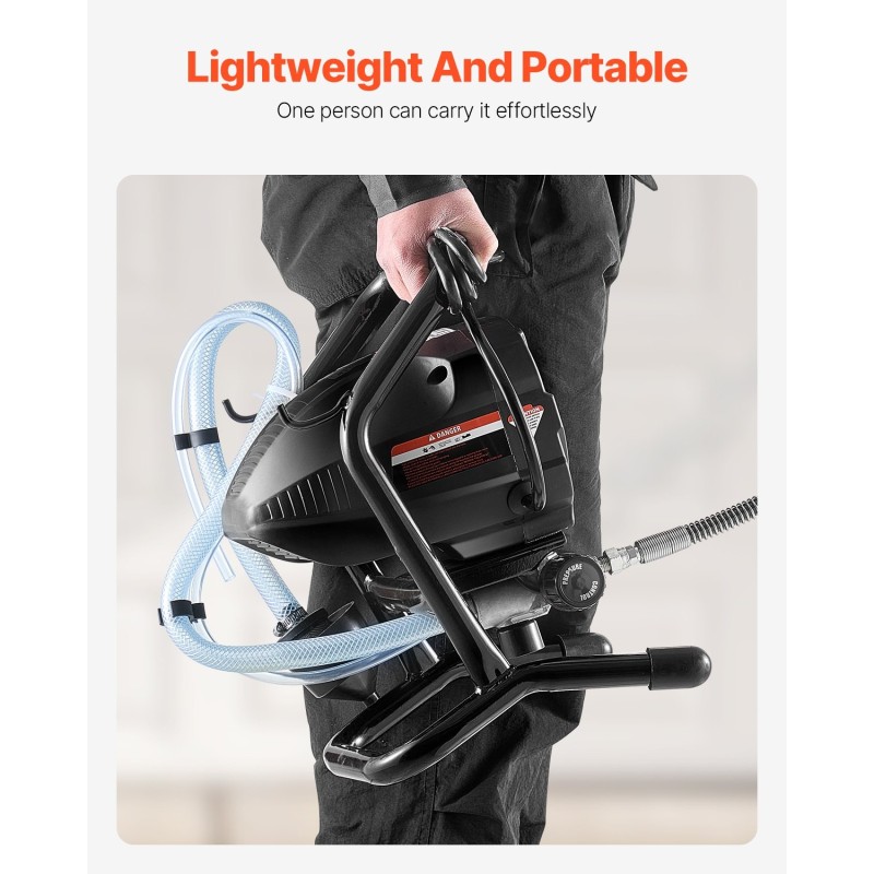 Jalustallinen ilmaton maalisumutin 650W 3000psi kromattu runko jatkovarsi puhdistussarja