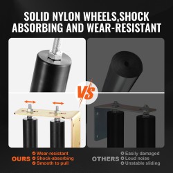 Liukuportin ohjainrullasarja terästeline L-muotoinen nailonrullat säädettävä rullaväli ulkokäyttöön