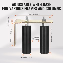 Liukuportin ohjainrullasarja terästeline L-muotoinen nailonrullat säädettävä rullaväli ulkokäyttöön