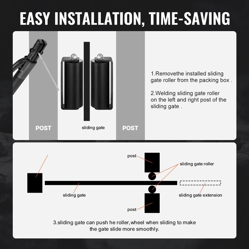 Liukuportin ohjainrullasarja kestävästä teräksestä 60 mm nailonrullat C-muotoinen kiinnike