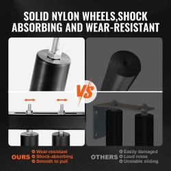 Liukuportin ohjainpakkaus teräskannatin T-muotoinen kaksoisnylonrullat 60 mm säädettävä väli 5–130 mm