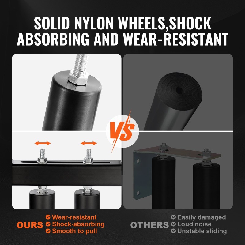 Liukuportin ohjainpakkaus teräskannatin T-muotoinen kaksoisnylonrullat 60 mm säädettävä väli 5–130 mm