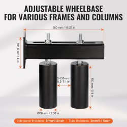 Liukuportin ohjainpakkaus teräskannatin T-muotoinen kaksoisnylonrullat 60 mm säädettävä väli 5–130 mm