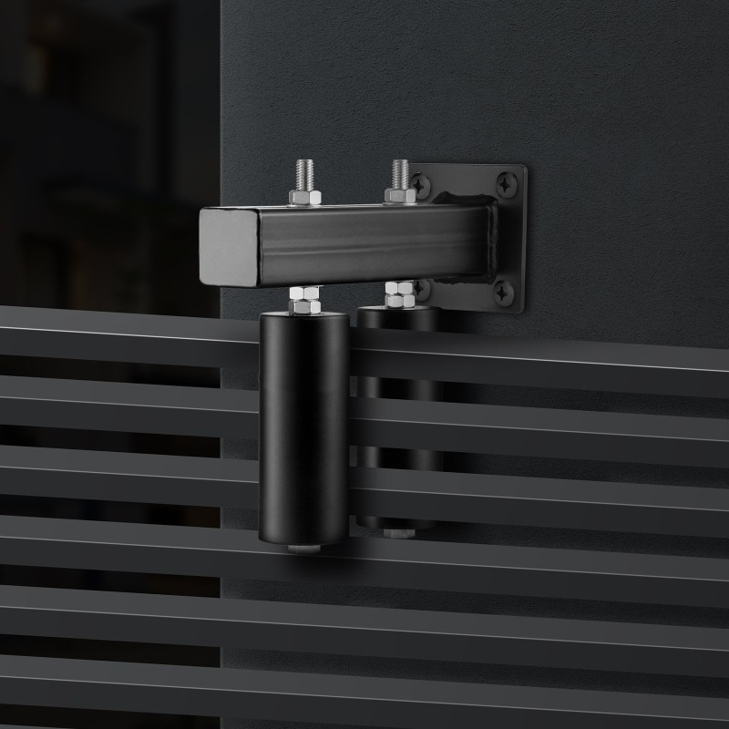 Liukuportin ohjainpakkaus teräskannatin T-muotoinen kaksoisnylonrullat 60 mm säädettävä väli 5–130 mm