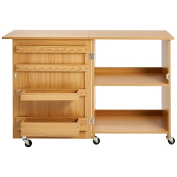 Taitettava ompelupöytä MDF ja PB luonnonpuunsävy säilytystilalla