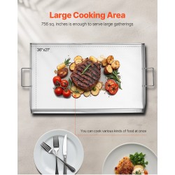 Tasoparila 36x22 tuumaa ruostumattomasta teräksestä kaasugrilliin teppanyakille ja retkeilyyn