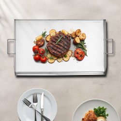 Tasoparila 36x22 tuumaa ruostumattomasta teräksestä kaasugrilliin teppanyakille ja retkeilyyn