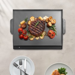 Hiiliteräs paistolevy 22x16-tuumainen kaasugrillille musta retkeilyyn ja pihajuhliin