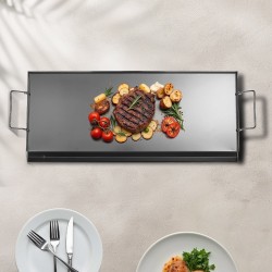 Grillitaso hiiliteräksinen suorakulmainen 32x14 tuumaa kaasugrillille kantokahvoilla